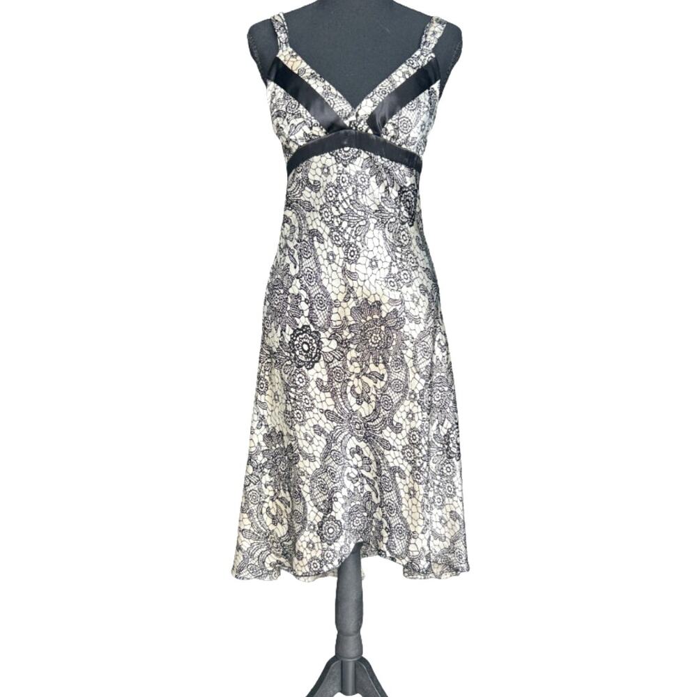 Vintage Byerwear Too Satin Lace Babydoll Dress Y2K Coquette After Dark Slip Mini